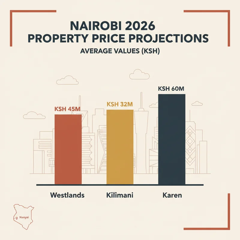 Infographic showing Price Comparison by Area data for Kenya real estate