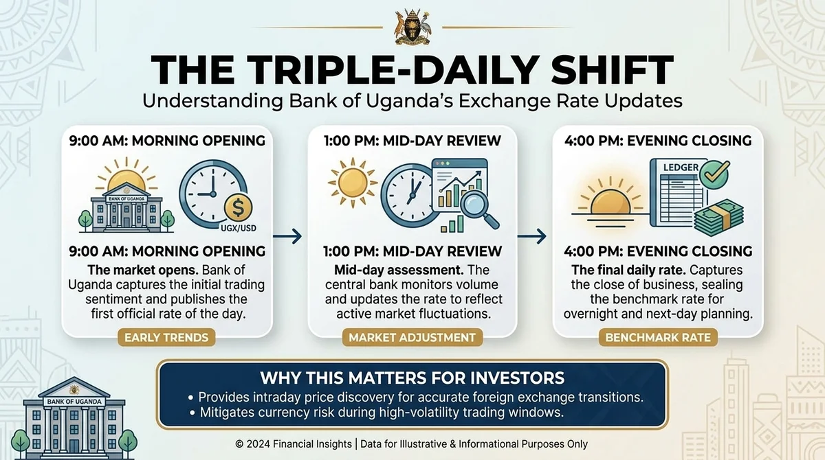 The Triple-Daily Shift: Understanding Bank of Uganda's Exchange Rate Updates